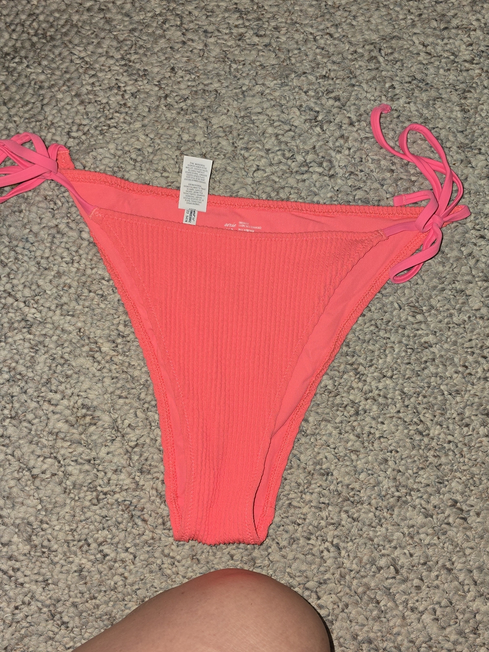 Women’s Neon Coral Tie-Side Bikini Bottom